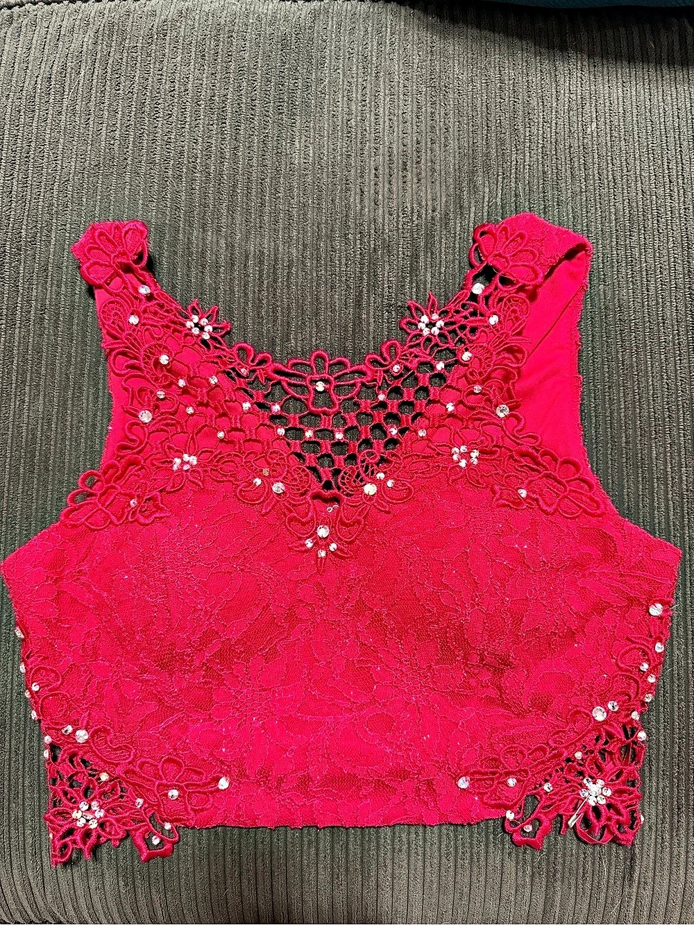 Jodie Kristopher Lace Crop Camisole Red Size 11 Like New